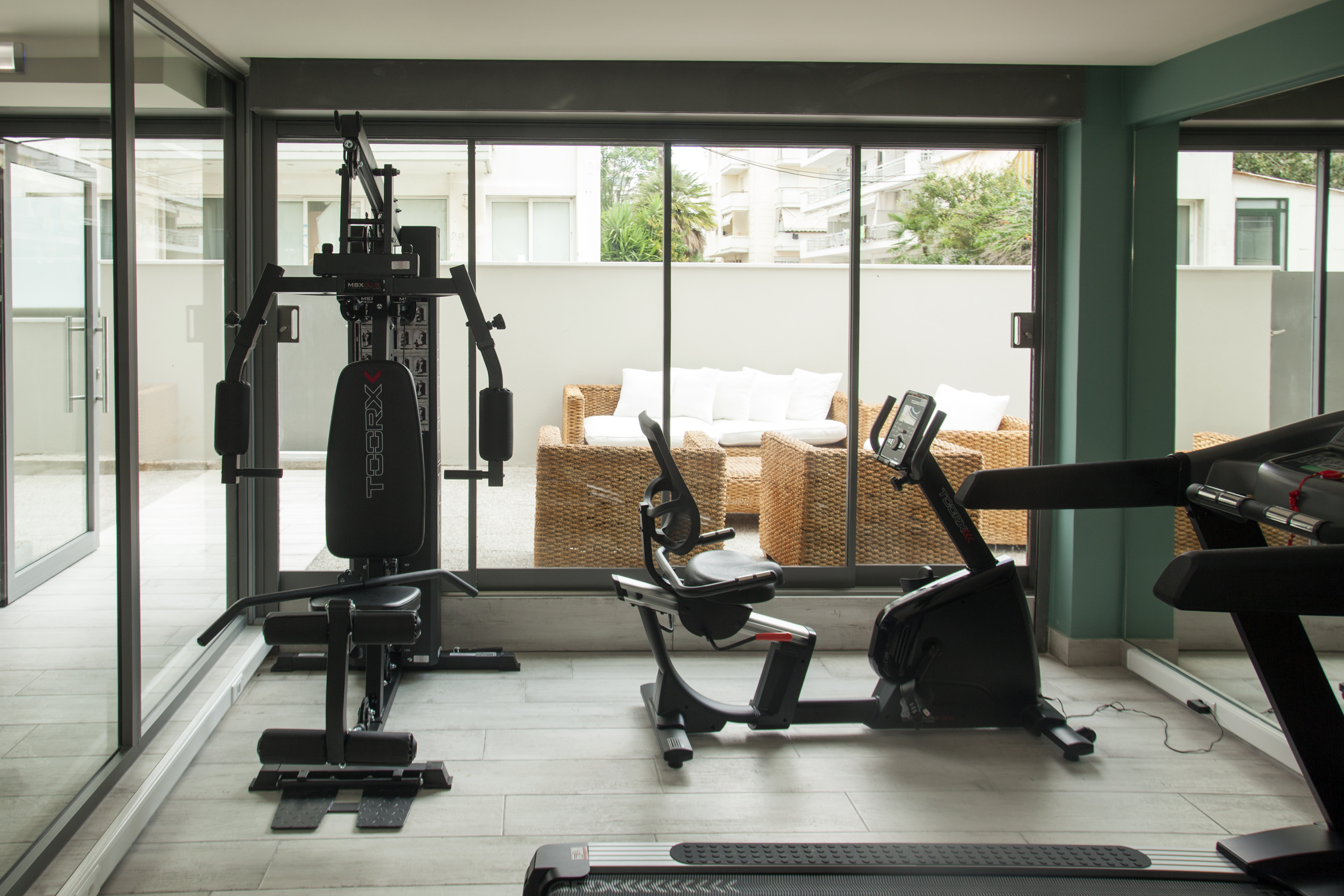 Gym area with equipment